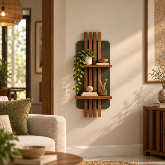 Taraash Decorative Wall Shelf with Wood Panels