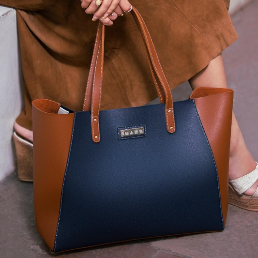 Tote - Blue Tan Bag