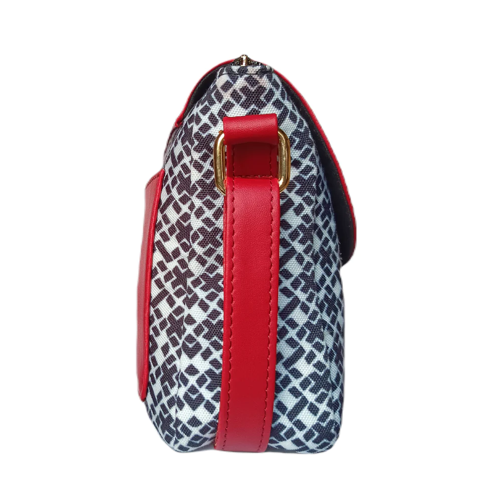 Solid Red Printed Stylish Vegan Leather Crossbody For Girls