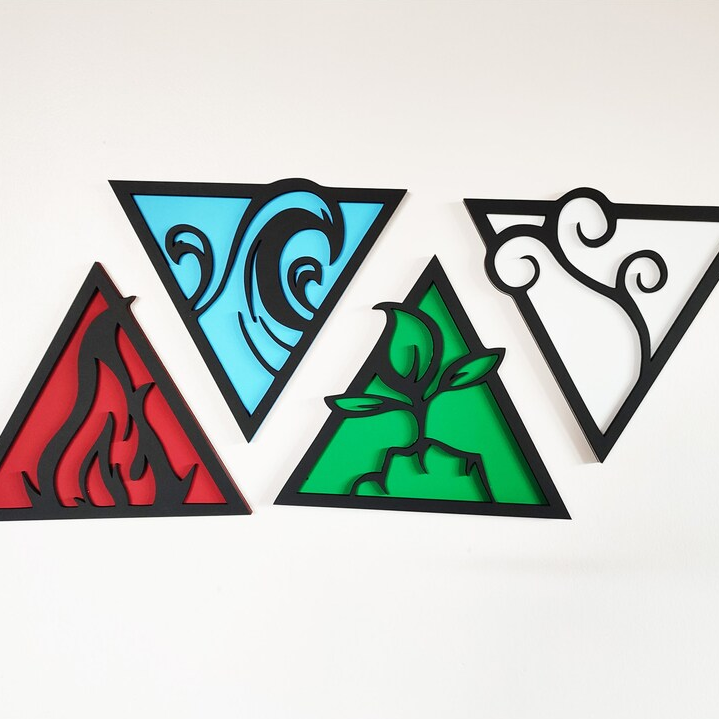 Earth Water Fire Air Four Elements Wall Decor