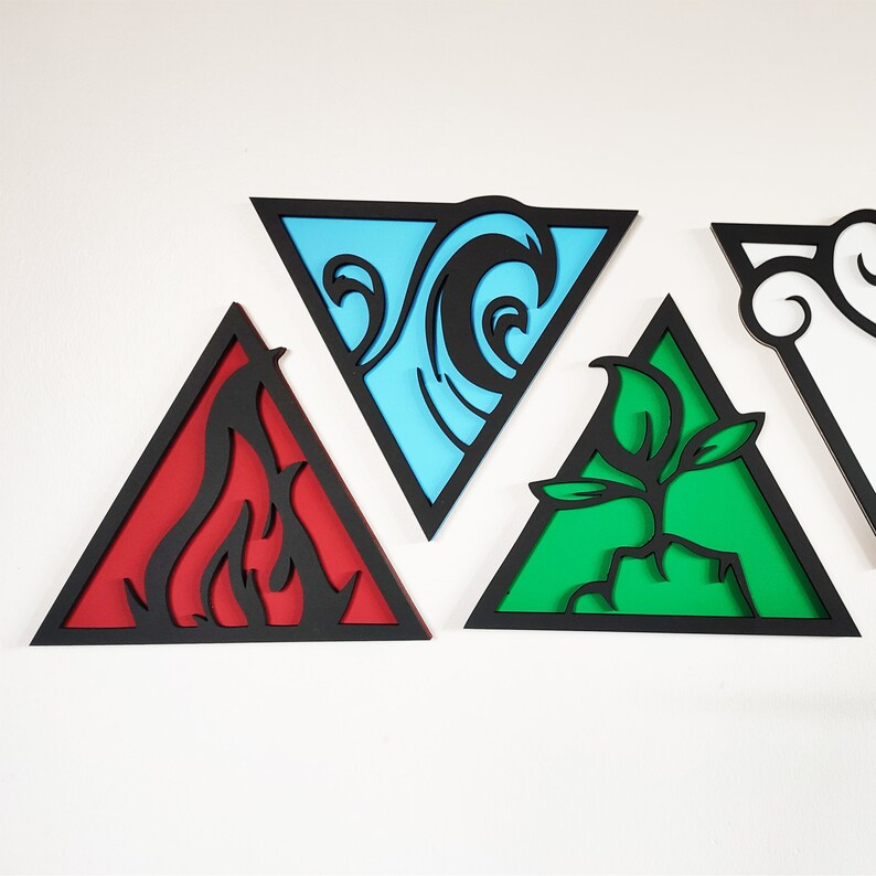 Earth Water Fire Air Four Elements Wall Decor