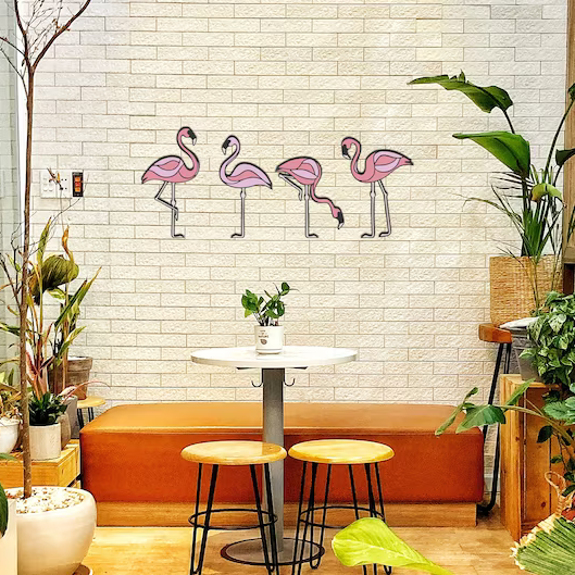 Flamingo Set Of 4 Piece Wood Wall Decor