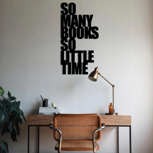 So Many Books Little Time Sign Wood Wall Decor