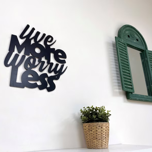 Live More Worry Less Sign Wood Wall Decor