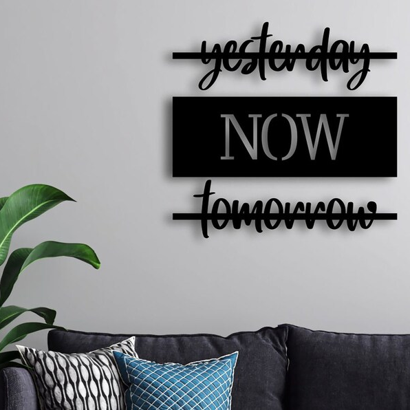 Yesterday Now Tomorrow Sign Wood Wall Decor