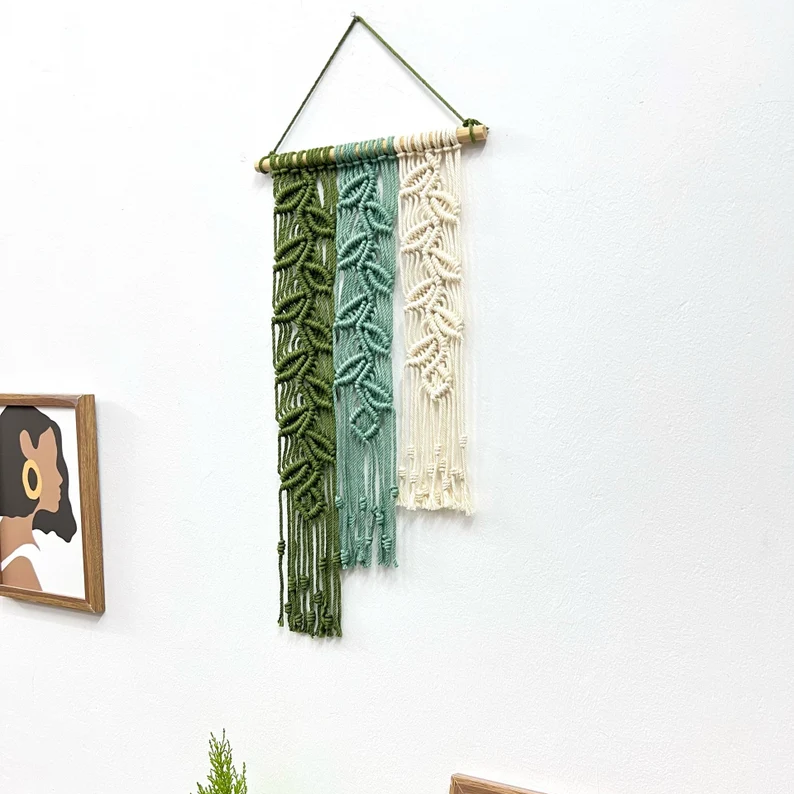 Leafy Macrame Curtain Wall Hanging