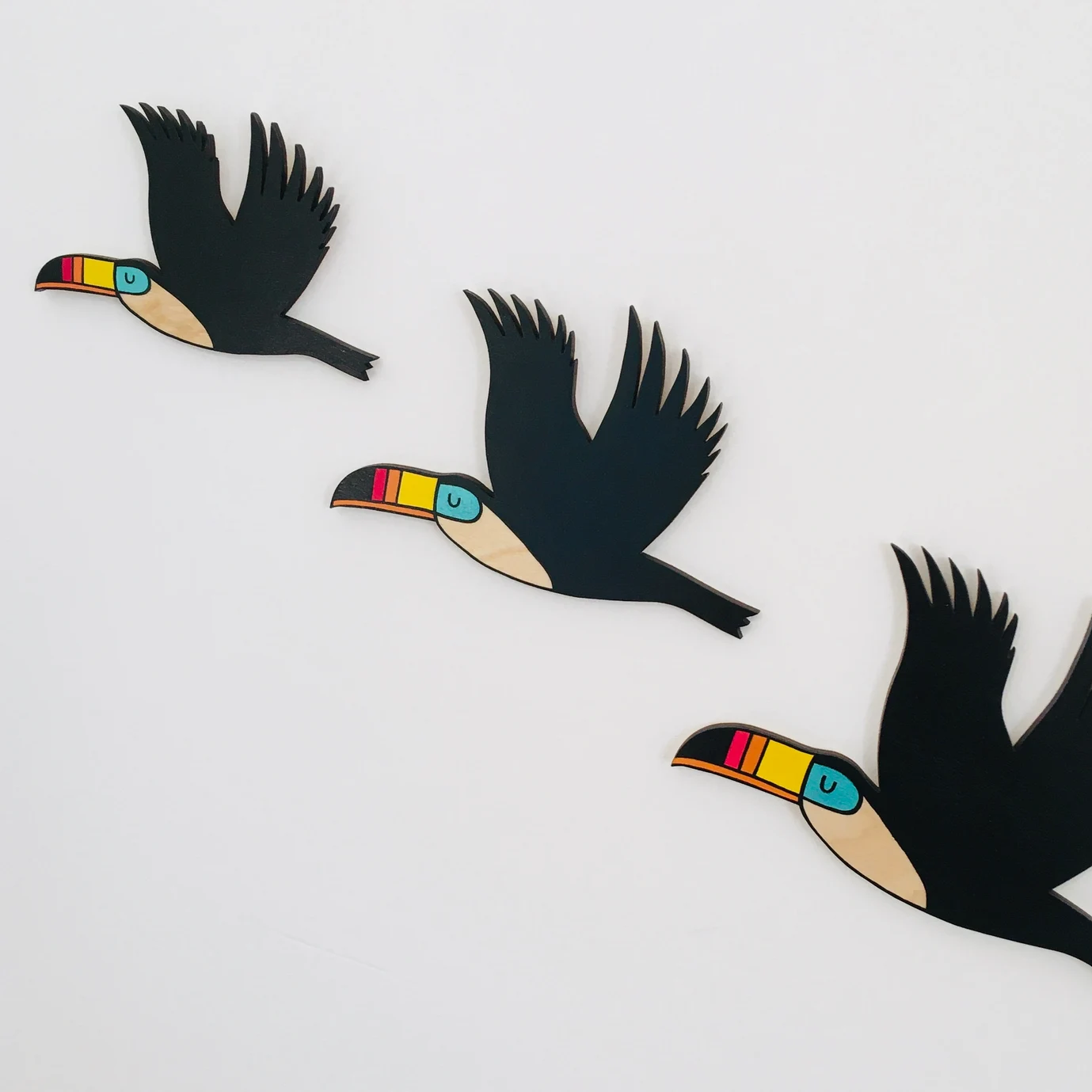 3 - Piece Flying Toucan Wood Wall Decor