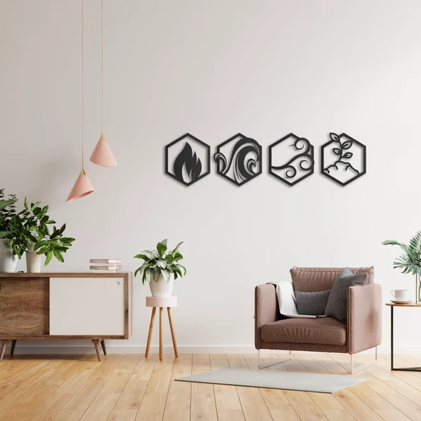 Four Elements Pattern Wood Wall Decor