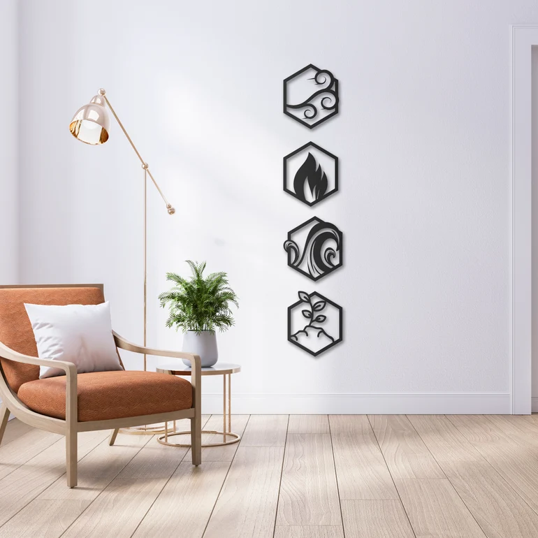 Four Elements Pattern Wood Wall Decor