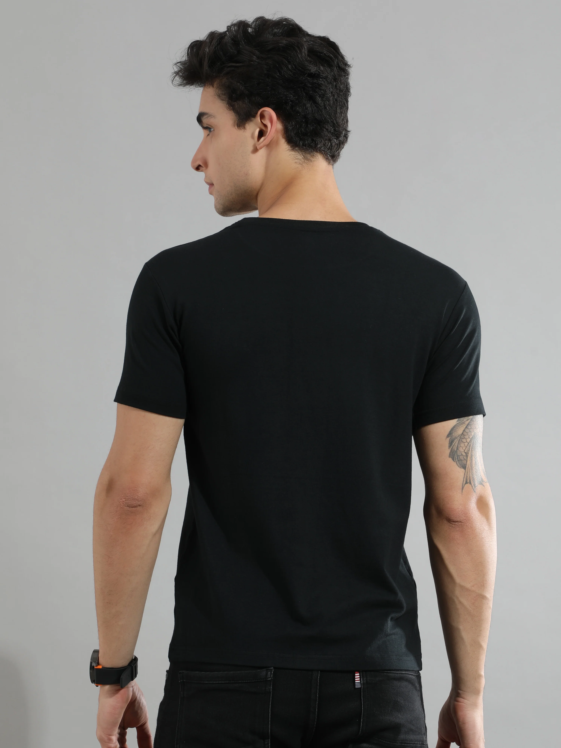 Black Bamboo Fabric T - Shirt