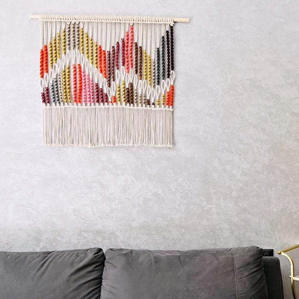 Yarn Wall Decor With Macrame Hanging Charm