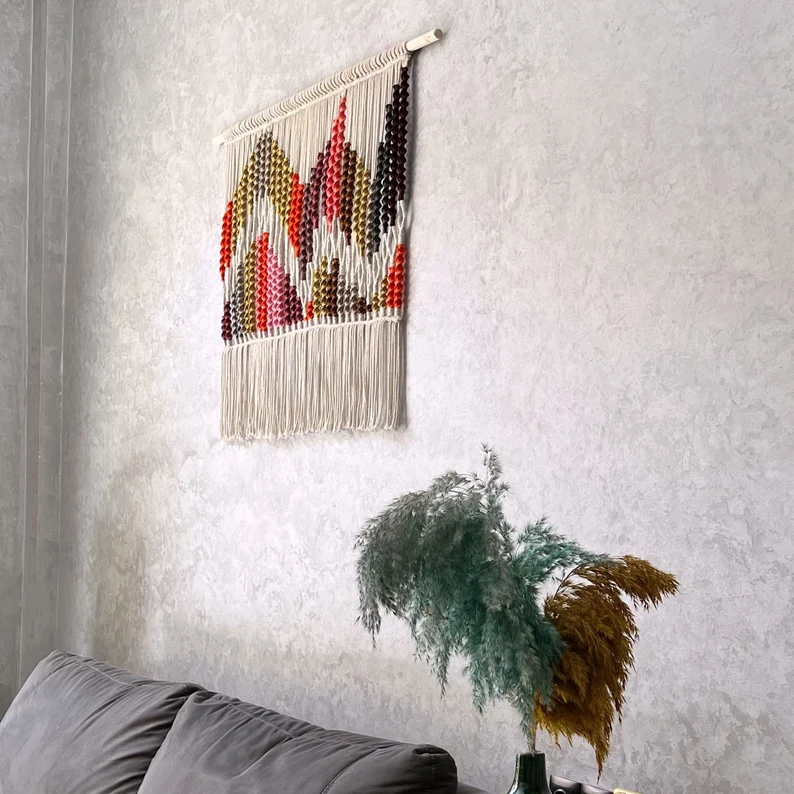 Yarn Wall Decor With Macrame Hanging Charm