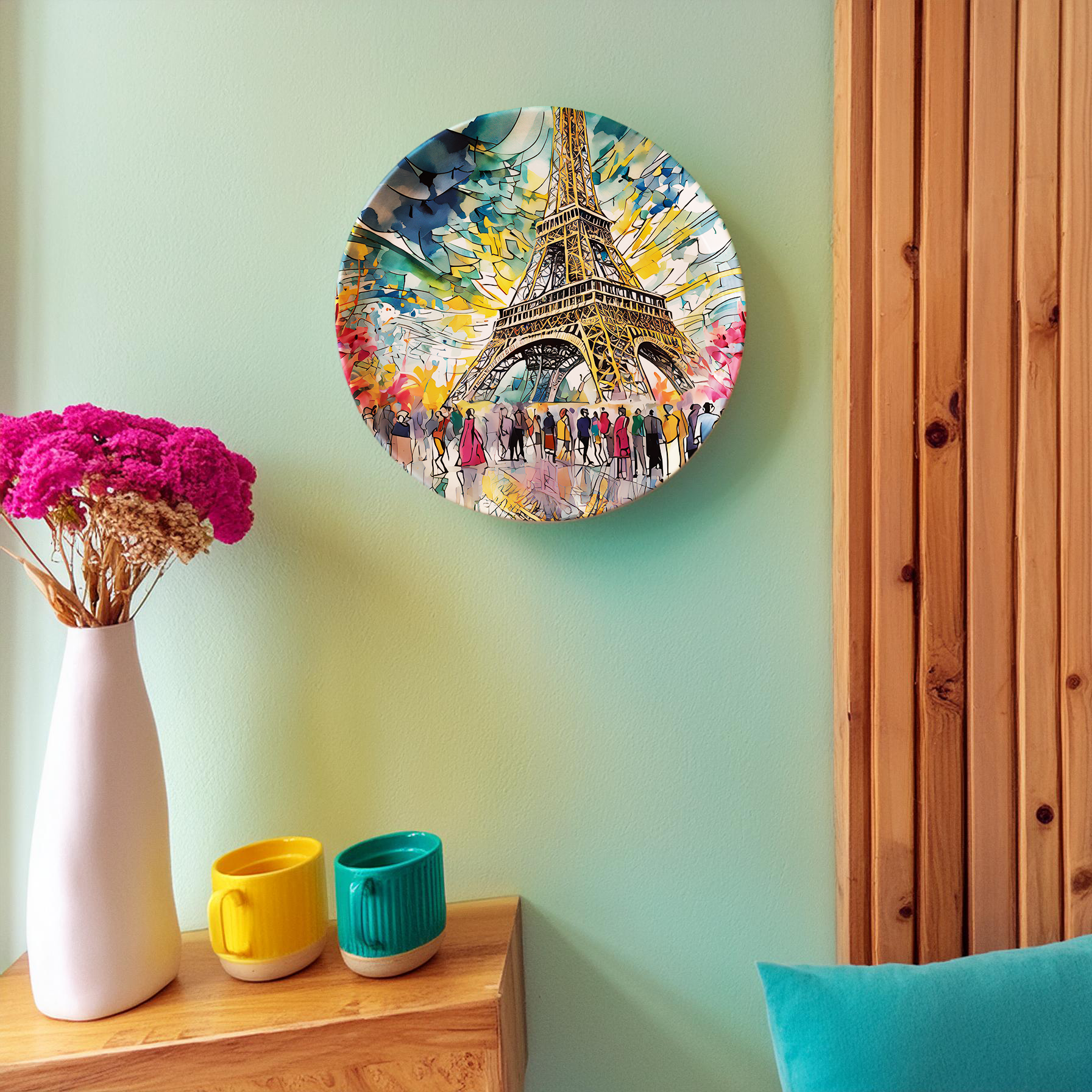 Colorful Paris Landmark Wall Plate