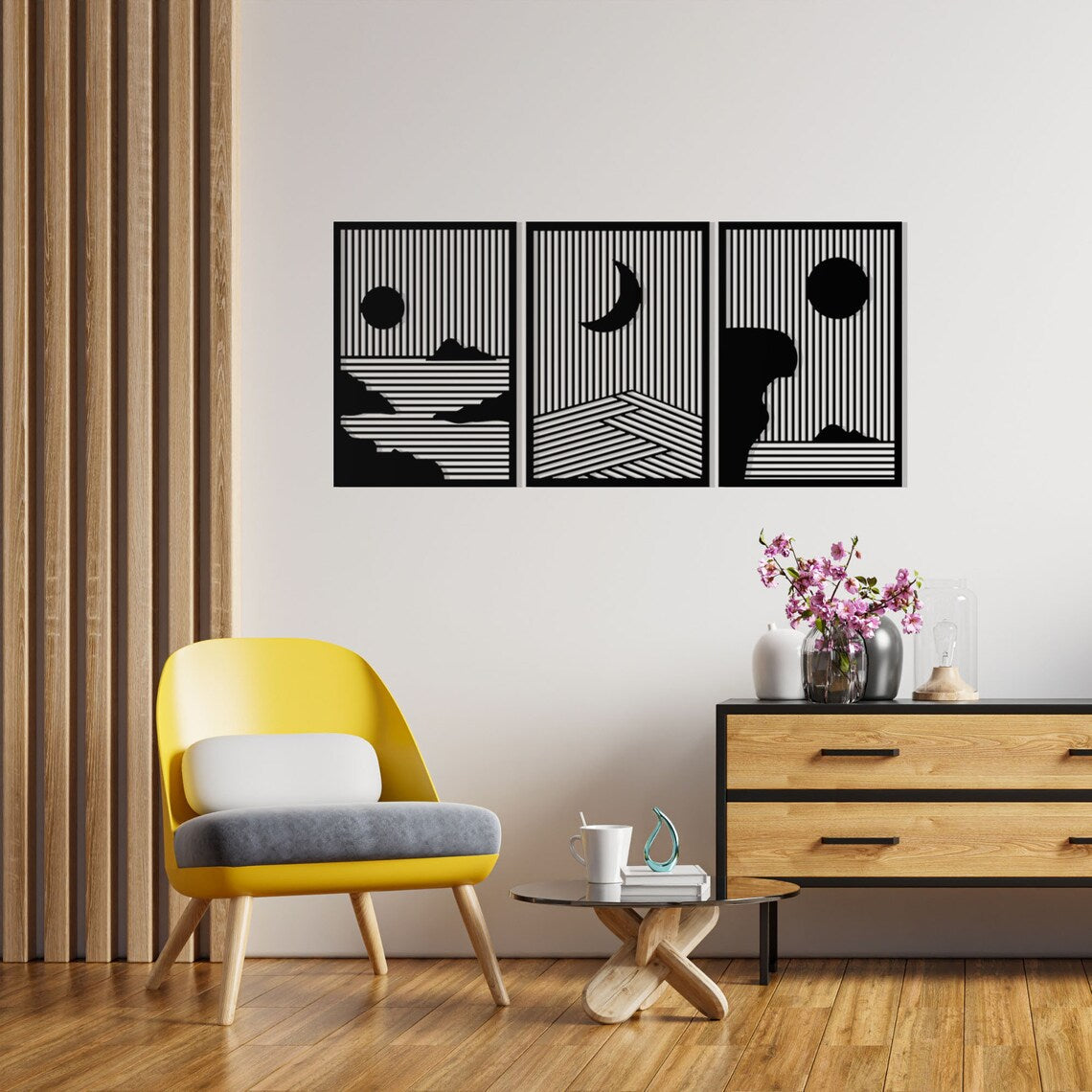 Nature Housewarming Set Of 3 Piece Wood Wall Decor