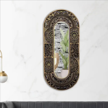 LumiMandala Mutlilayer Wood Wall Mirror