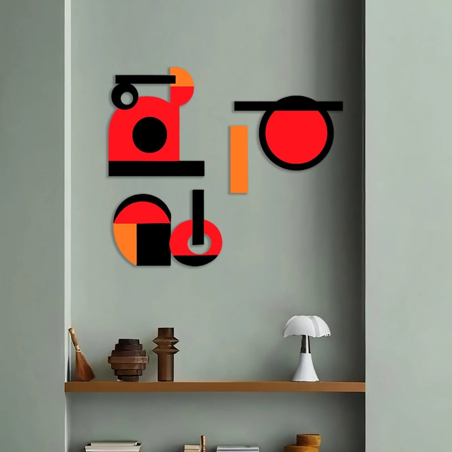 Bauhaus Blend Set Of 3 Functional Wood Wall Decor