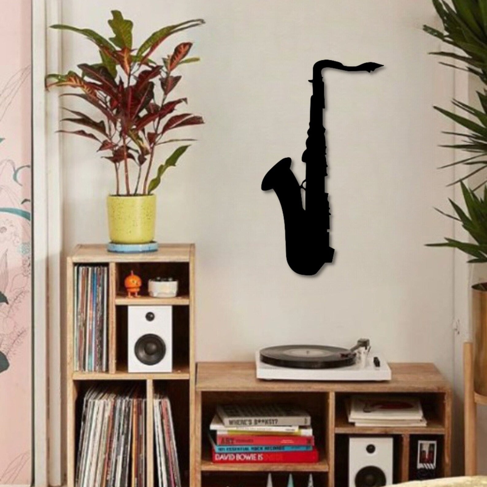 Melodic Muse Handcrafted Saxophone Serenade Wood Wall Decor