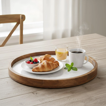 Mango Wood & Marble Serving Tray