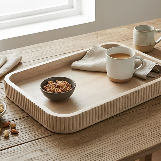Whitewashed Mango Wood Tray