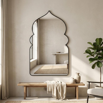 Moroccan Arched Mirror Wood Wall Decor
