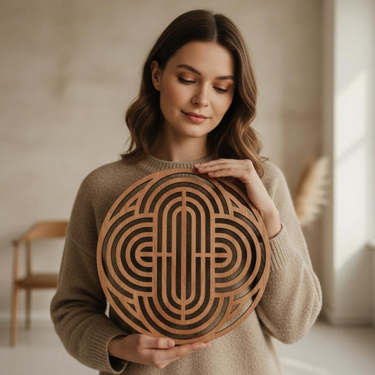 Minimalist Round Wooden Wall Panels ( SET OF 3 )