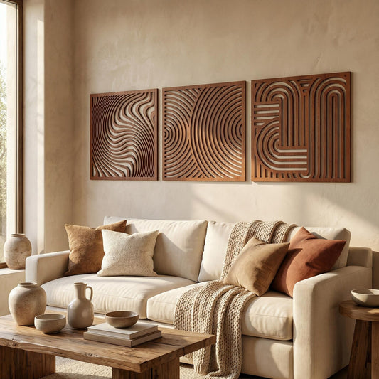 Facade Wooden Wall Panel ( SET OF 3 )