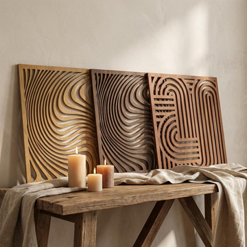Facade Wooden Wall Panel ( SET OF 3 )