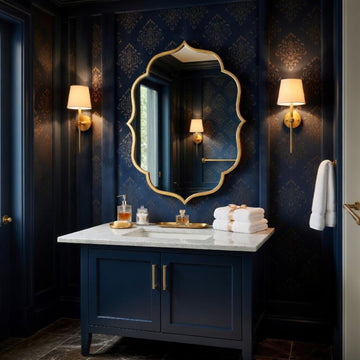 Gold Scalloped Arched Mirror Wood Wall Decor