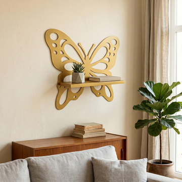 Butterfly Wooden Wall Shelf