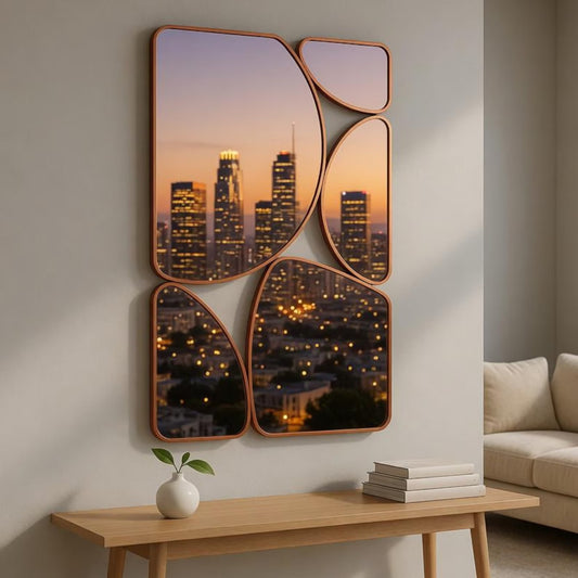 Gold Irregular Organic Mirror Wood Wall Decor