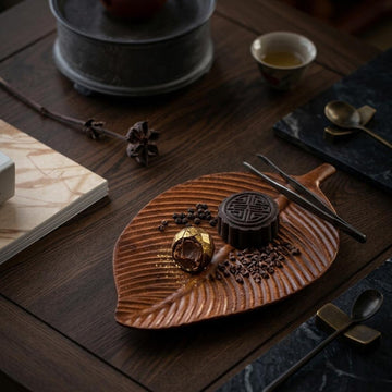 Leaf Shape Wooden Serving Tray