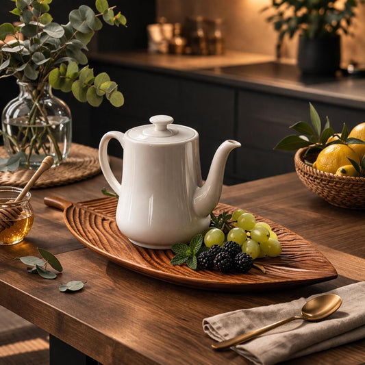 Leaf Shape Wooden Serving Tray