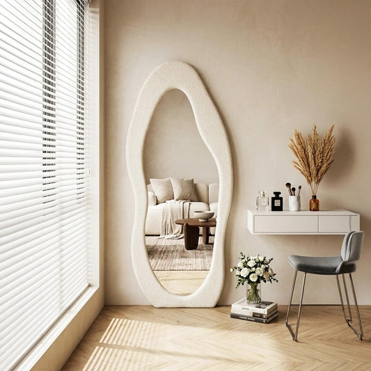 Large Wavy Asymmetrical Full Length Mirror Wall Decor