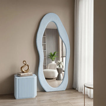 Large Wavy Asymmetrical Full Length Mirror Wall Decor