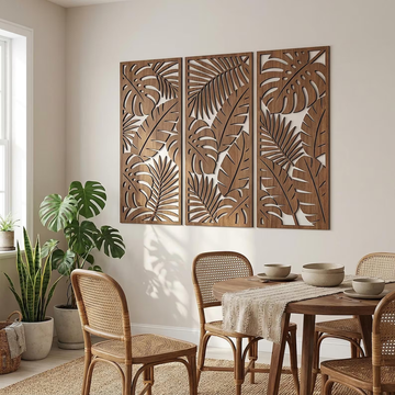 Modern Tropical Botanical Wall Art Set of 3