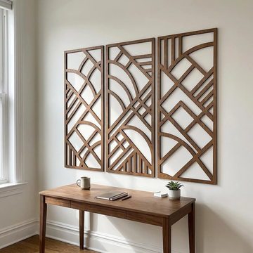Gold Geometric Triptych Wall Art ( SET OF 3 )