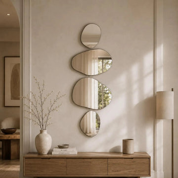 Frameless Organic SET OF 4 Mirror Wall Decor