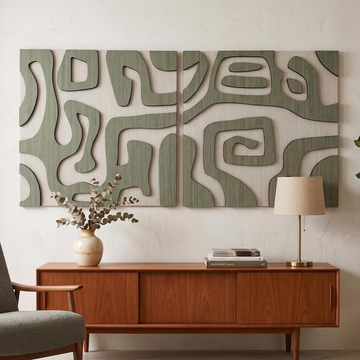 Abstract Organic Wood Wall Decor ( SET OF 1 )