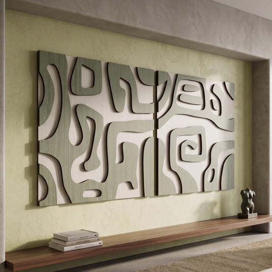 Abstract Organic Wood Wall Decor ( SET OF 1 )