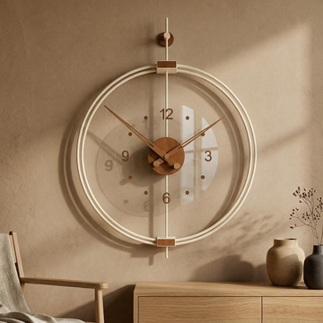 Silent Cream Walnut Wall Clock