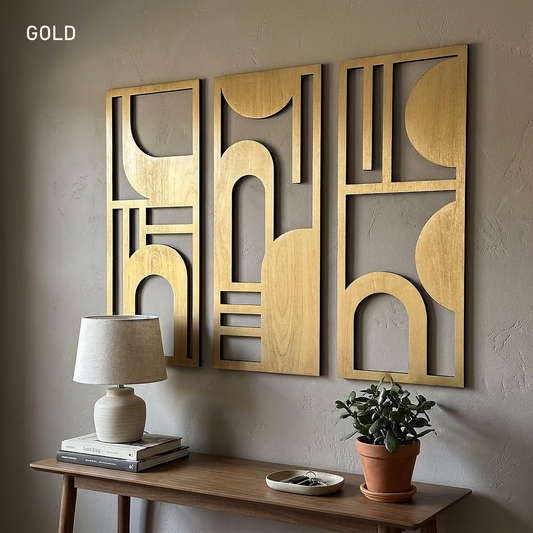 Bauhaus Geometric Wall Art Triptych ( SET OF 3 )