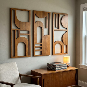 Bauhaus Geometric Wall Art Triptych ( SET OF 3 )