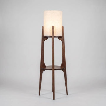 Walnut Bloom Floor Lamp with Plant Shelf