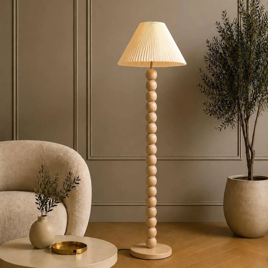 Nordic Glow Handmade Wooden Floor Lamp
