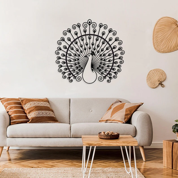 Peacock Elegance Wood Wall Decor