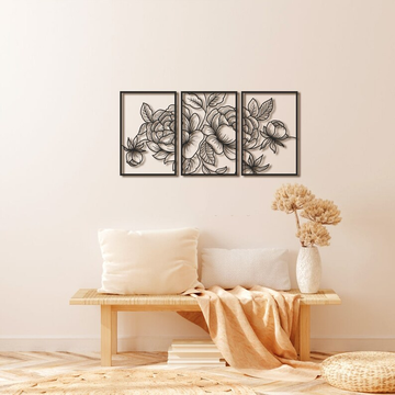 Trio of Poppy Wood Wall Decor