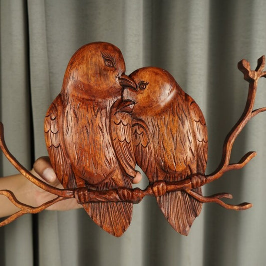 Minimal Perched Bird Wood Wall Decor