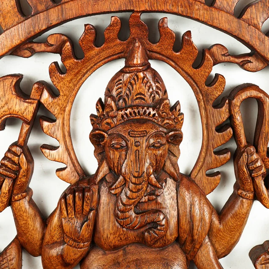 Mangalmurti Ganpati Wood Wall Decor