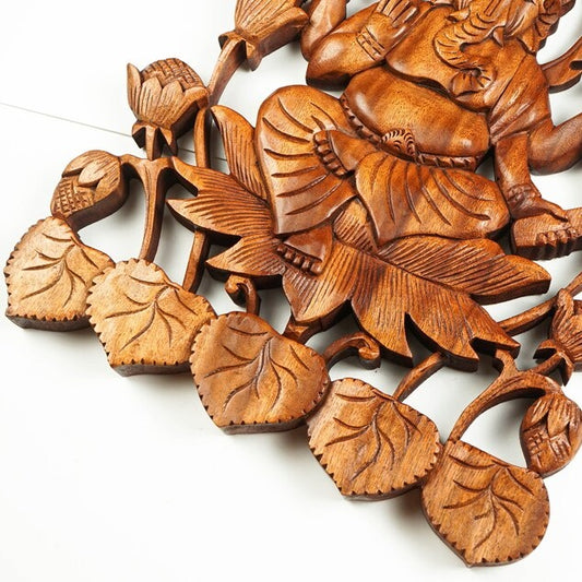 Vighnaharta Ganesha Wood Wall Decor