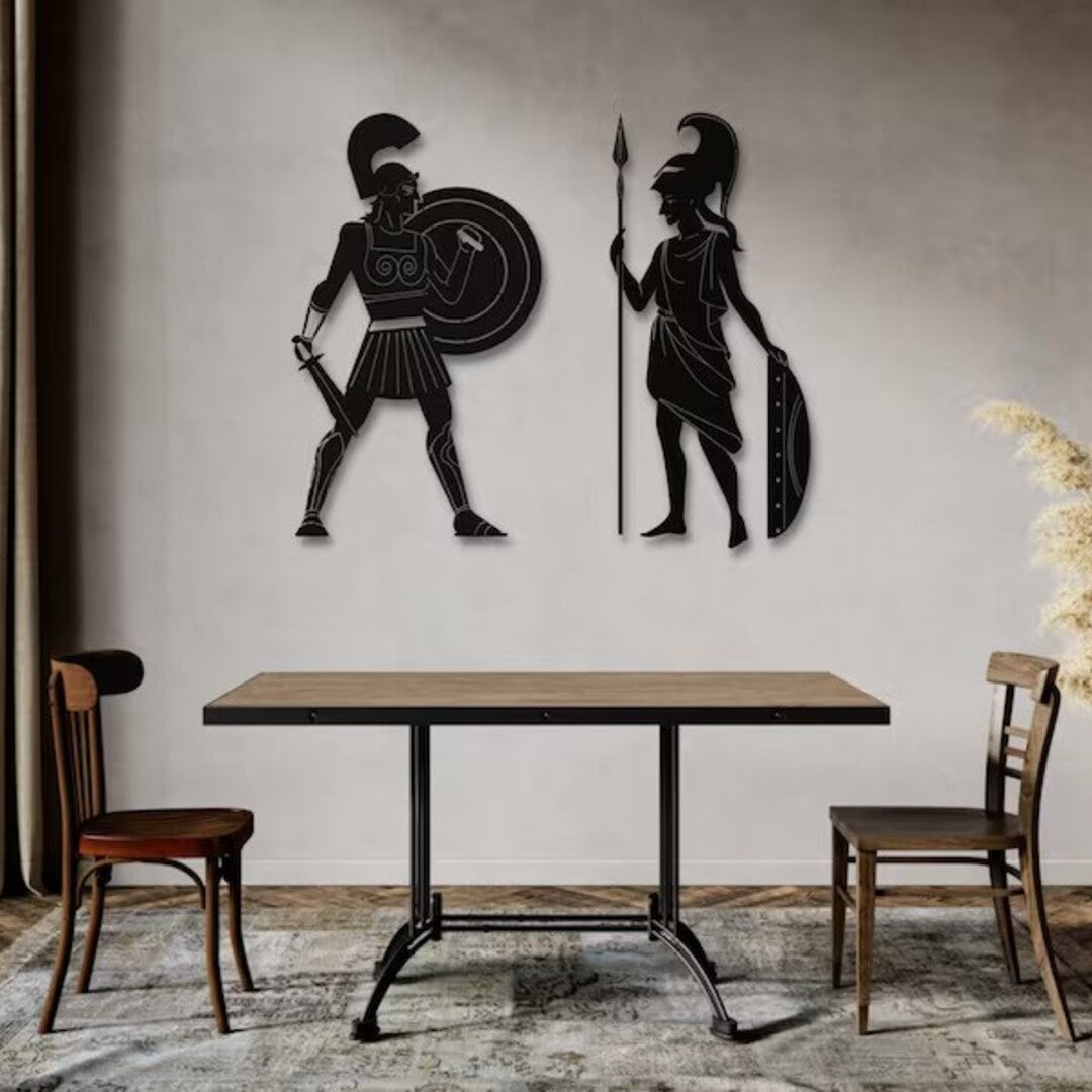 Epic Duo Achilles & Hector Wood Wall Decor